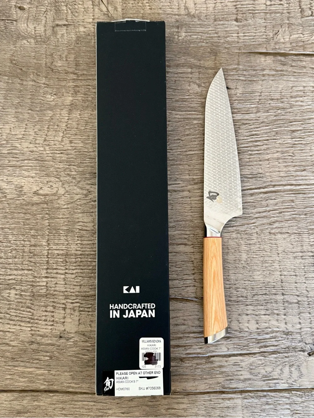 SHUN Hikari Chef's Knife with Damascus Blade and Birch Wood Handle